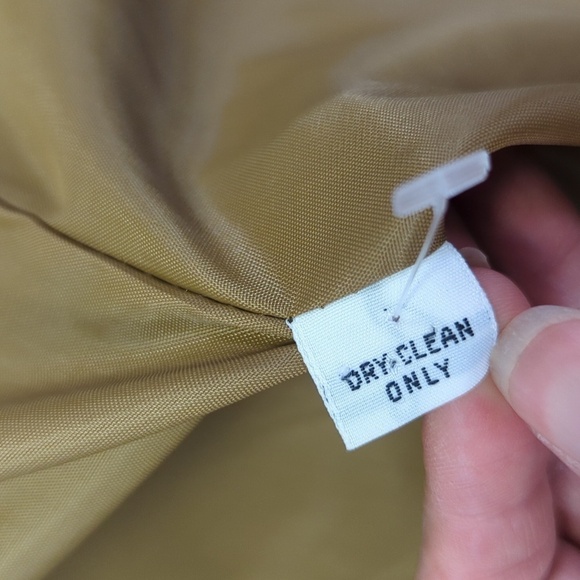 Oliver B Taffeta Double Breasted Trench Coat Green L retro vintage 90s y2k 80s - Picture 11 of 12